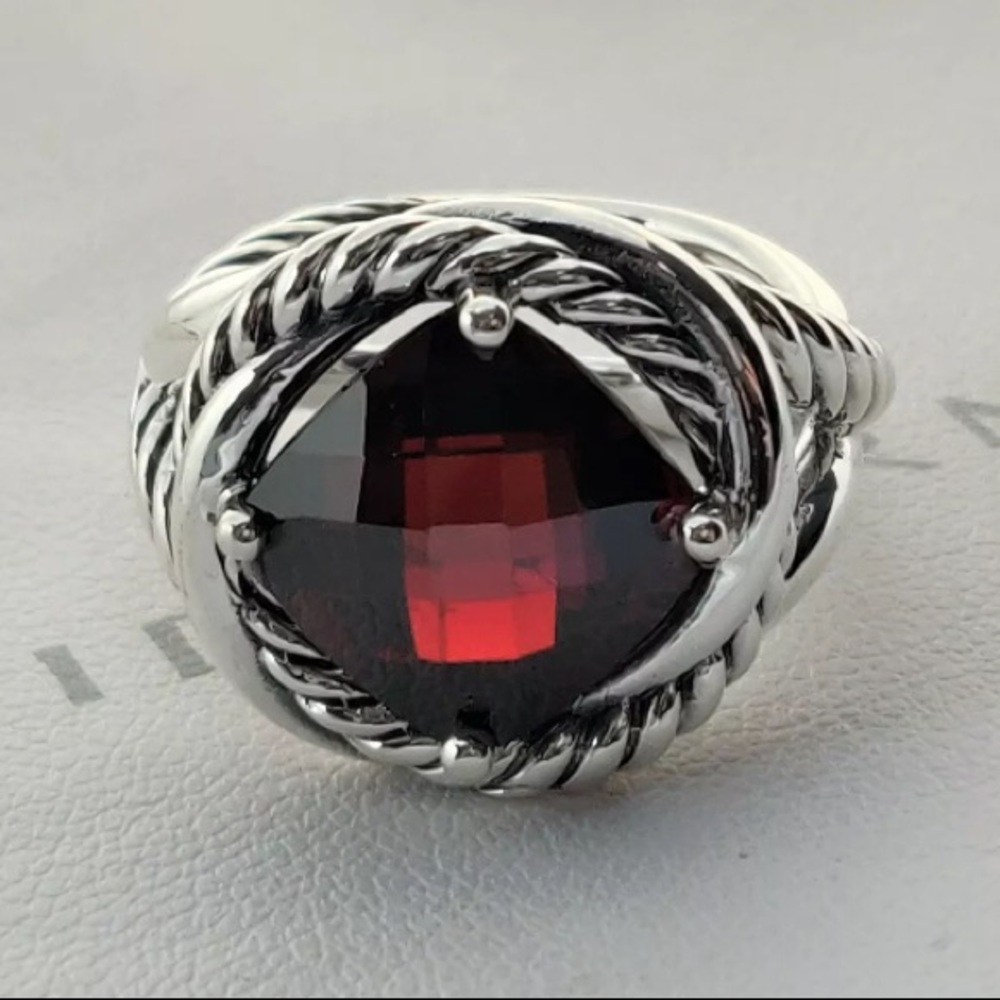 David Yurman Infinity 11mm Red Garnet Ring